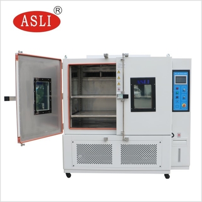 A parte superior simulada ambiental climática do equipamento das câmaras do teste de laboratório carregou dois a porta OpenWide que a parte superior aberta carregou a porta dois aberta