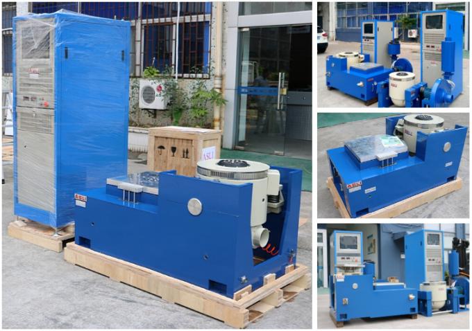 ES-10 high frequency horizontal vibration tester with vertical expander — industrial testing equipment setup